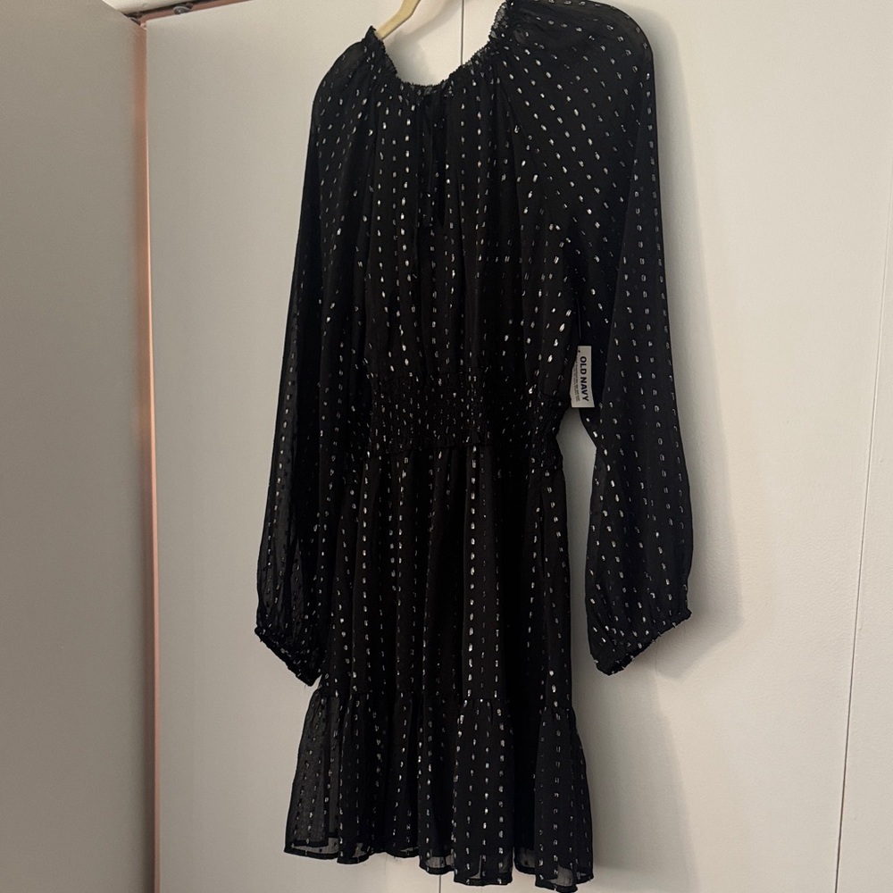Elegant Black Polka Dot Dress